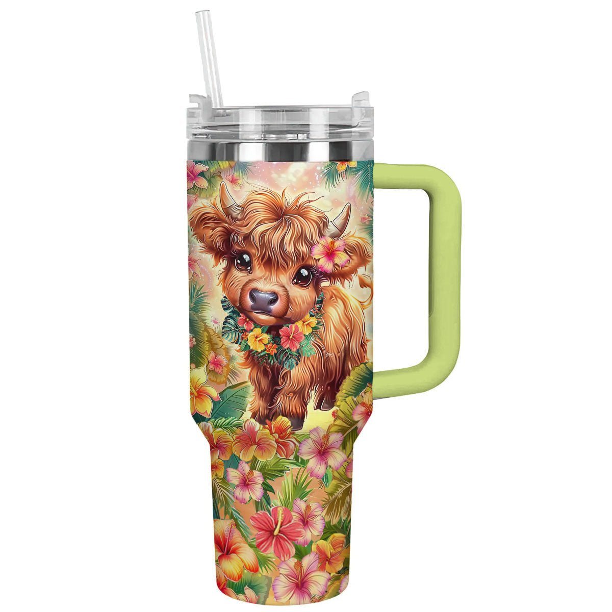 Glänzender Becher Aloha Highland Cow