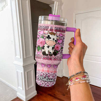 Cow Tumbler Shineful Just A Girl Who Loves Cows Personalized