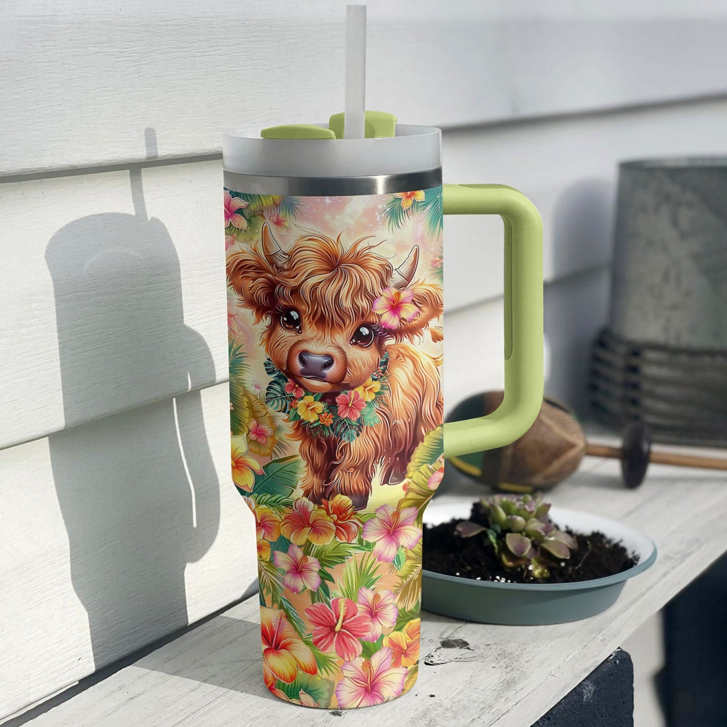 Shineful Tumbler Aloha Highland Cow