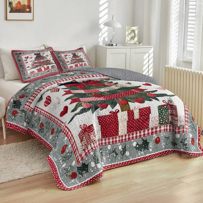 Shineful All Season Quilt 3-Piece Set Pretty Christmas Cats