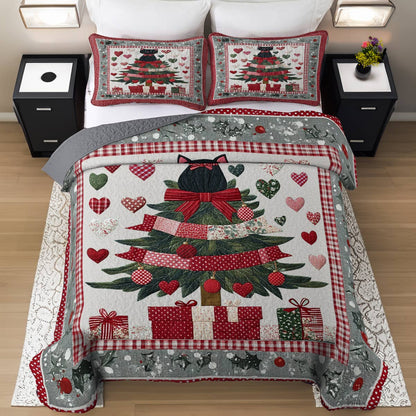 Shineful All Season Quilt 3-Piece Set Pretty Christmas Cats