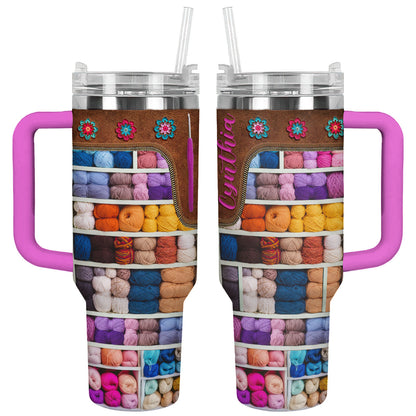 Shineful Tumbler Personalized Yarn & Crochet Addict Ver2