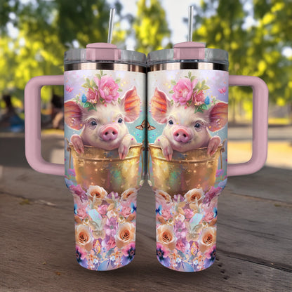 Shineful Tumbler Enchanted Floral Piglet