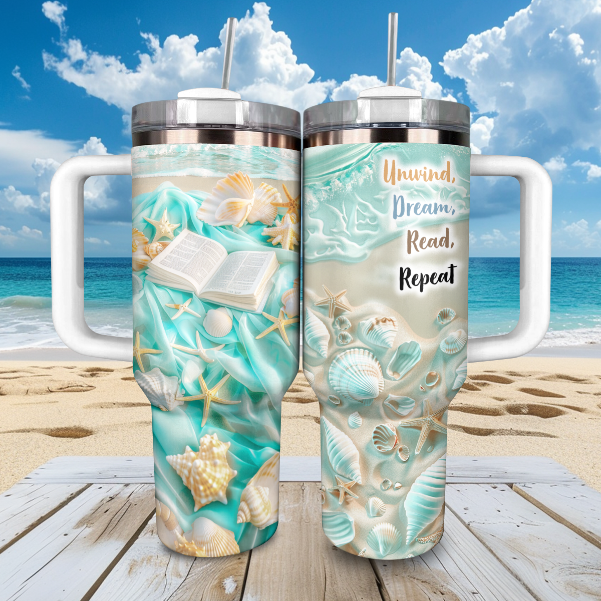 Shineful Tumbler Unwind, Dream, Read, Repeat Reading Lover