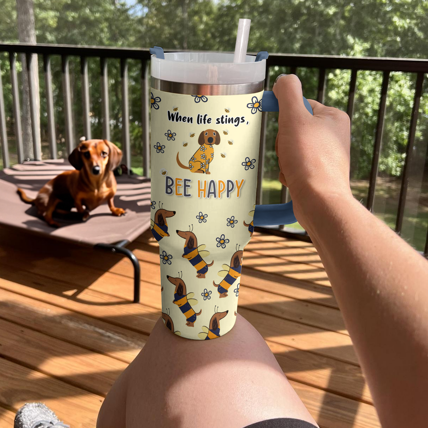 Shineful Tumbler Bee Happy Dachshund