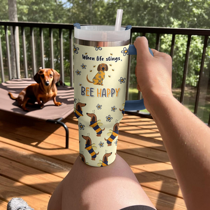 Shineful Tumbler Bee Happy Dachshund