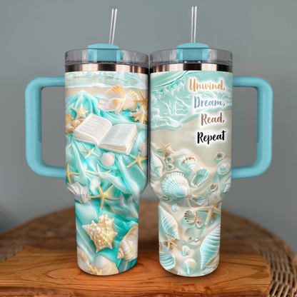 Shineful Tumbler Unwind, Dream, Read, Repeat Reading Lover