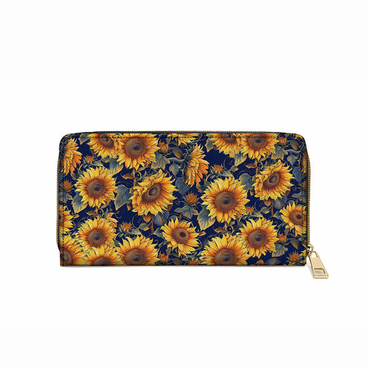 Pochette en cuir brillant avec dragonne et poignée Tournesol Magnifique fleur