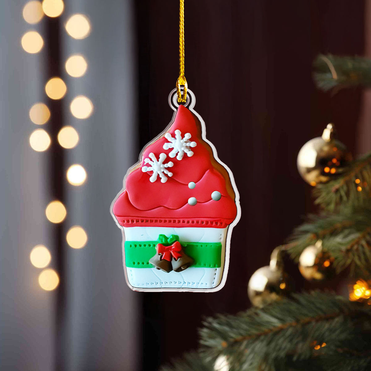 Shineful 2D Acrylic Ornament Festive Cake Bliss