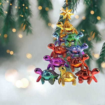 Shineful 2D Acrylic Ornament Colorful Sea Turtles Lovely