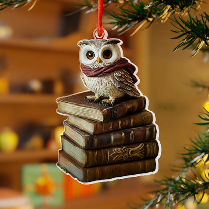 Shineful 2D Acrylic Ornament Owl on Books