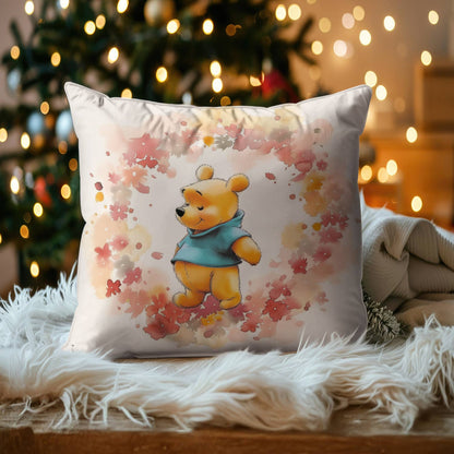 Housse de coussin, taie d'oreiller et taies d'oreiller imprimées en 2D brillantes Ensemble mignon Winnie l'ourson