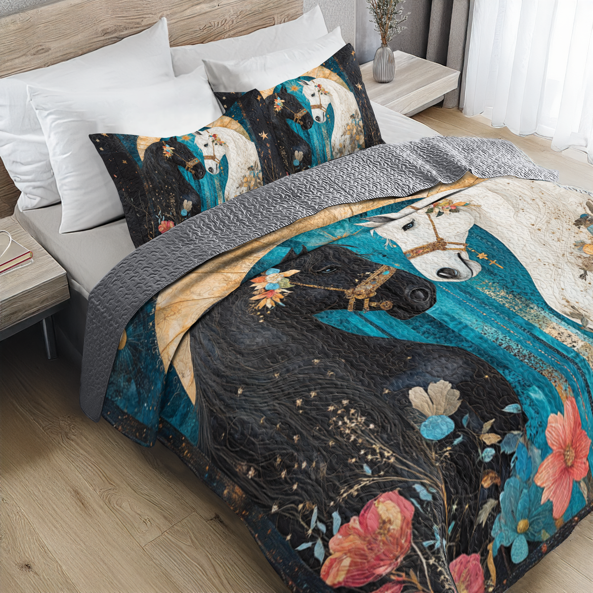 Shineful All Season Quilt 3-Piece Set - Harmony of Night and Day