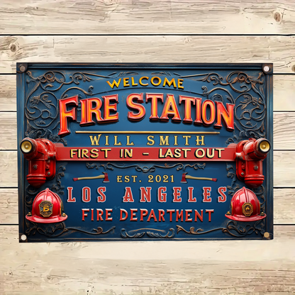 Shineful 2D Metal Sign Firefighter Pride Welcome