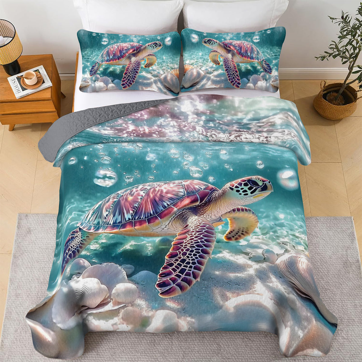 Shineful All Season Quilt 3-Piece Set Sea Treasure