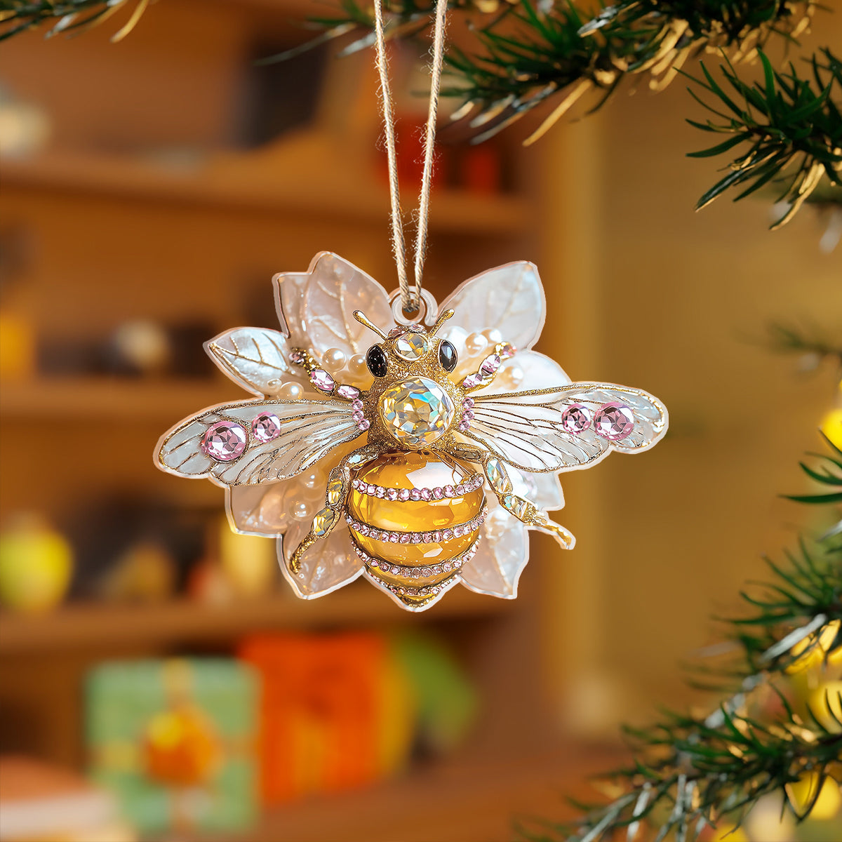 Shineful 2D Acrylic Ornament Bee Flower