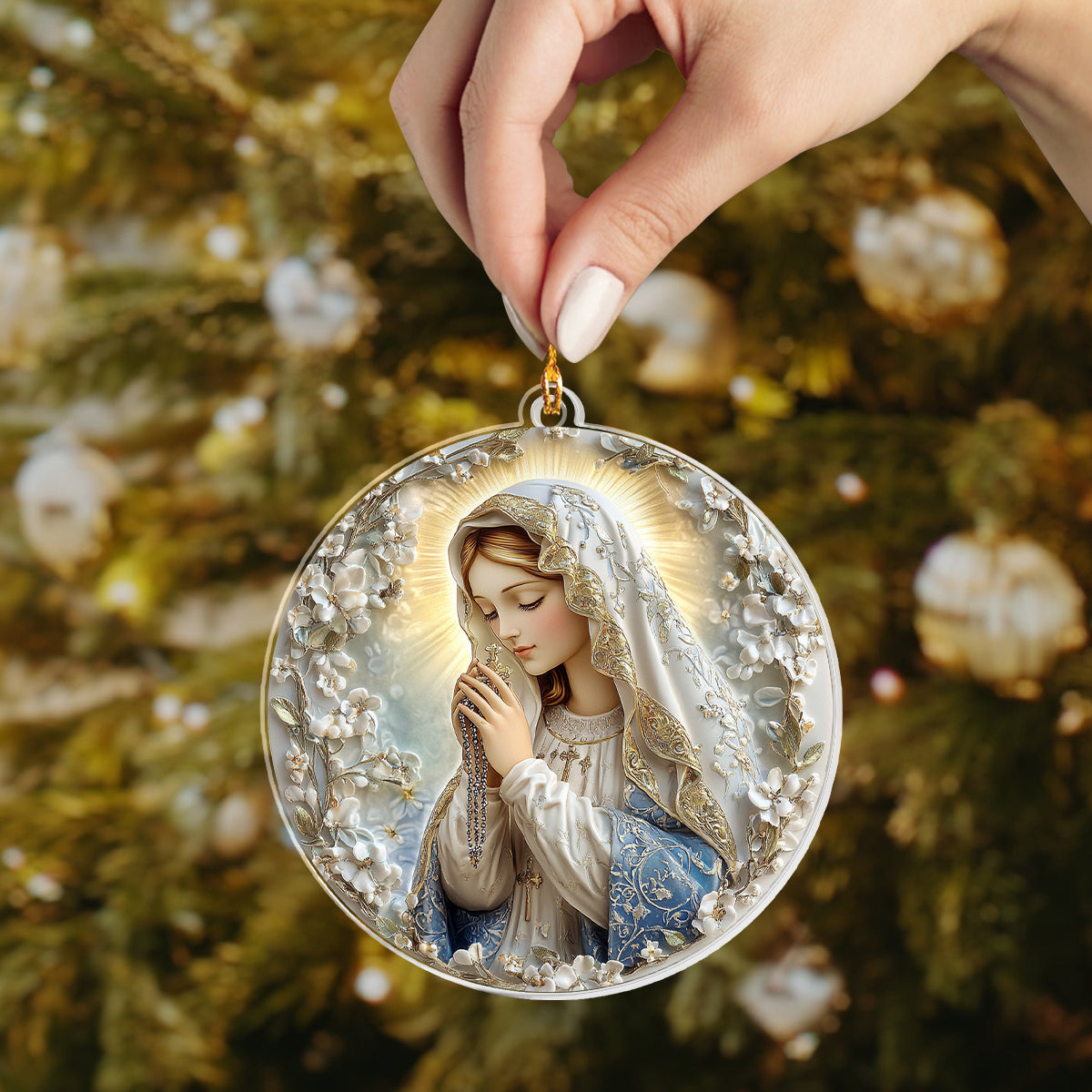 Shineful 2D Acrylic Ornament - Blessed Virgin Mary Rosary