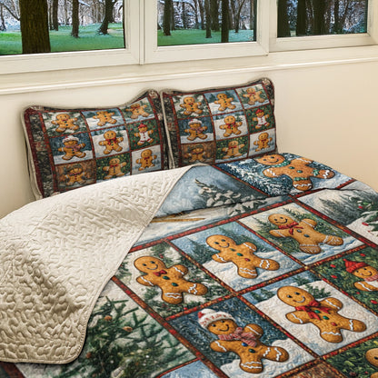 Shineful All Season Quilt 3-Piece Set - Gingerbread Dreams