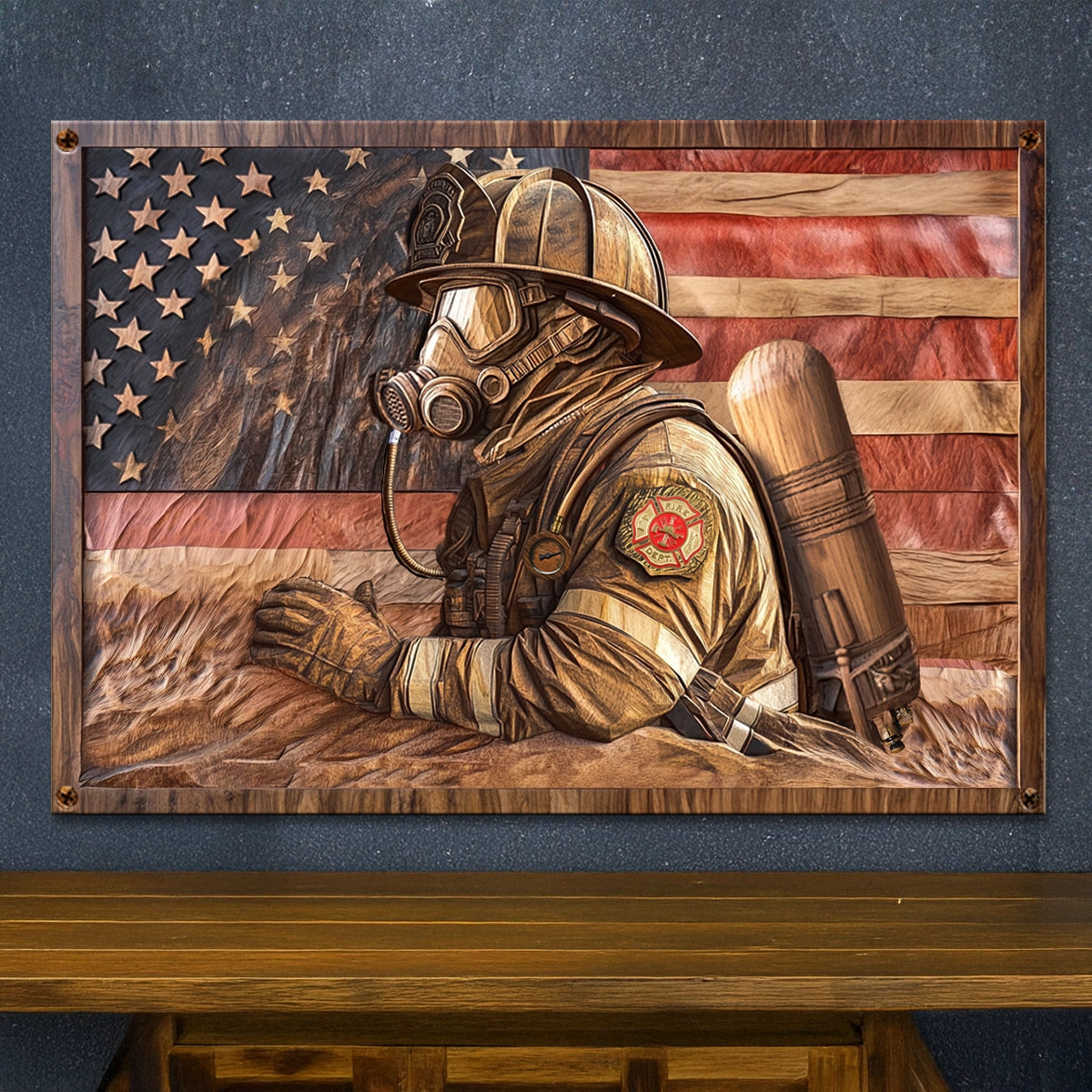 Shineful 2D Metal Sign The Resilient Firefighter