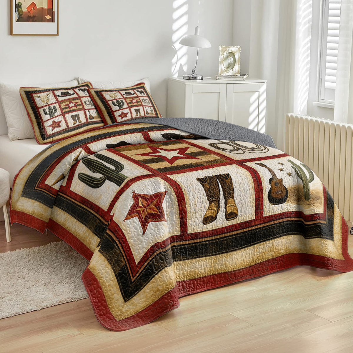 Shineful All Season Quilt 3-Piece Set Rustic Western Vibe