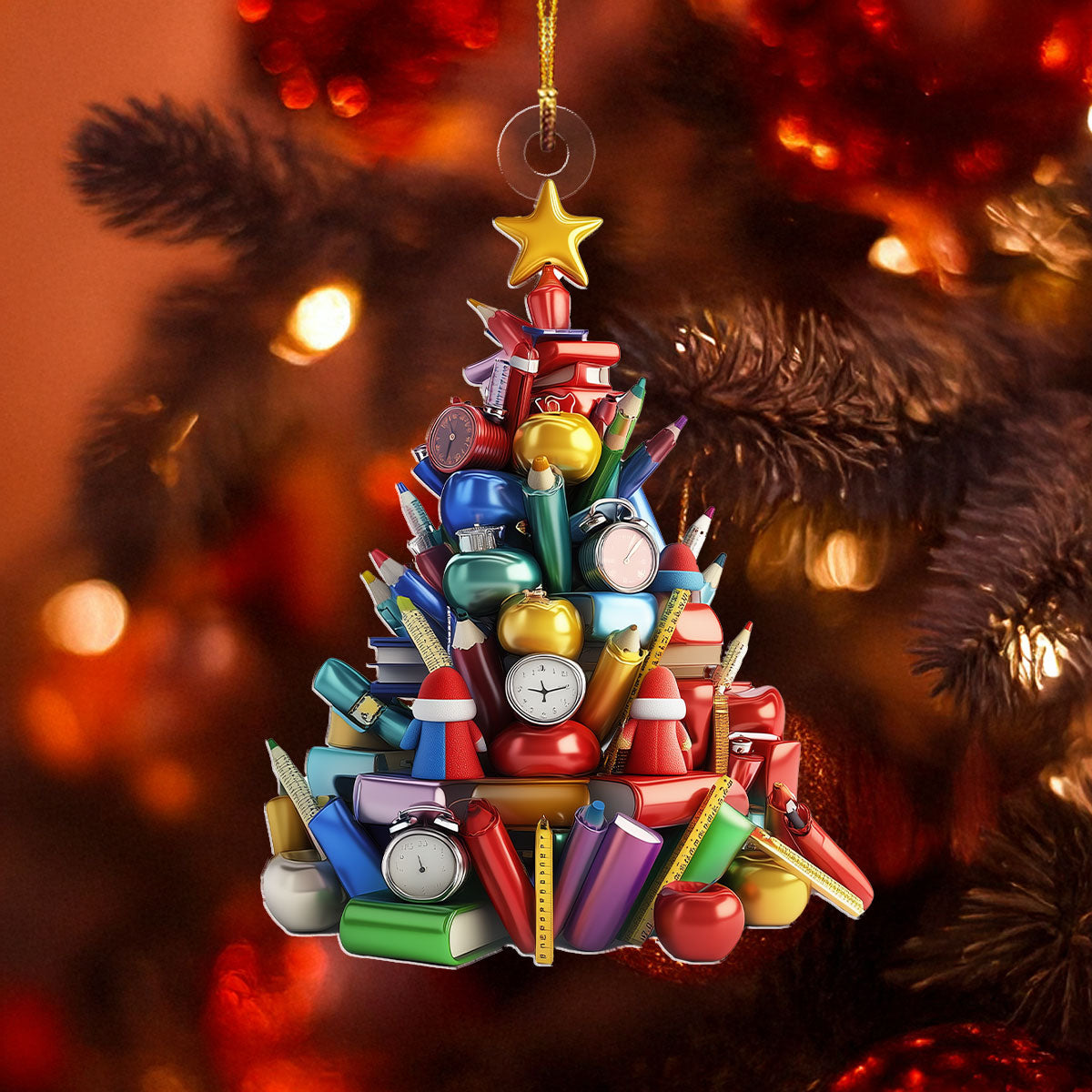 Shineful 2D Acrylic Ornament - Teacher's Holiday Tree