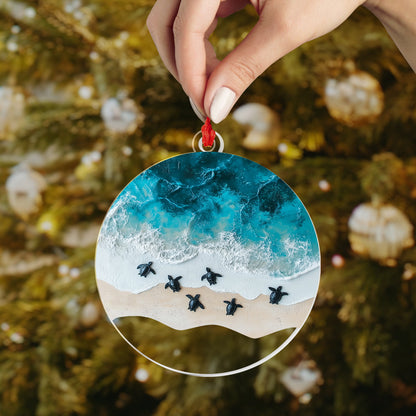 Shineful 2D Acrylic Ornament - Turtle Beach Christmas