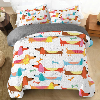 Shineful All Season Quilt 3-Piece Set Lovely Dachshund