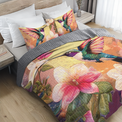 Shineful All Season Quilt 3-Piece Set - Hummingbirds