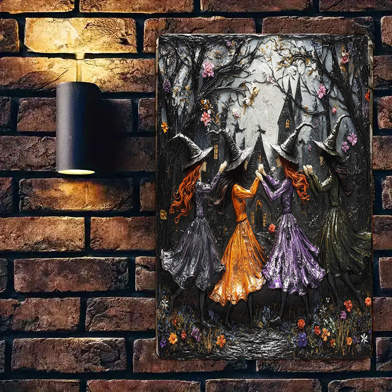 Shineful 2D Flat Print Metal Sign Gentle Witches Dancing