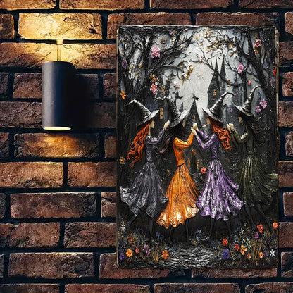 Shineful 2D Flat Print Metal Sign Gentle Witches Dancing