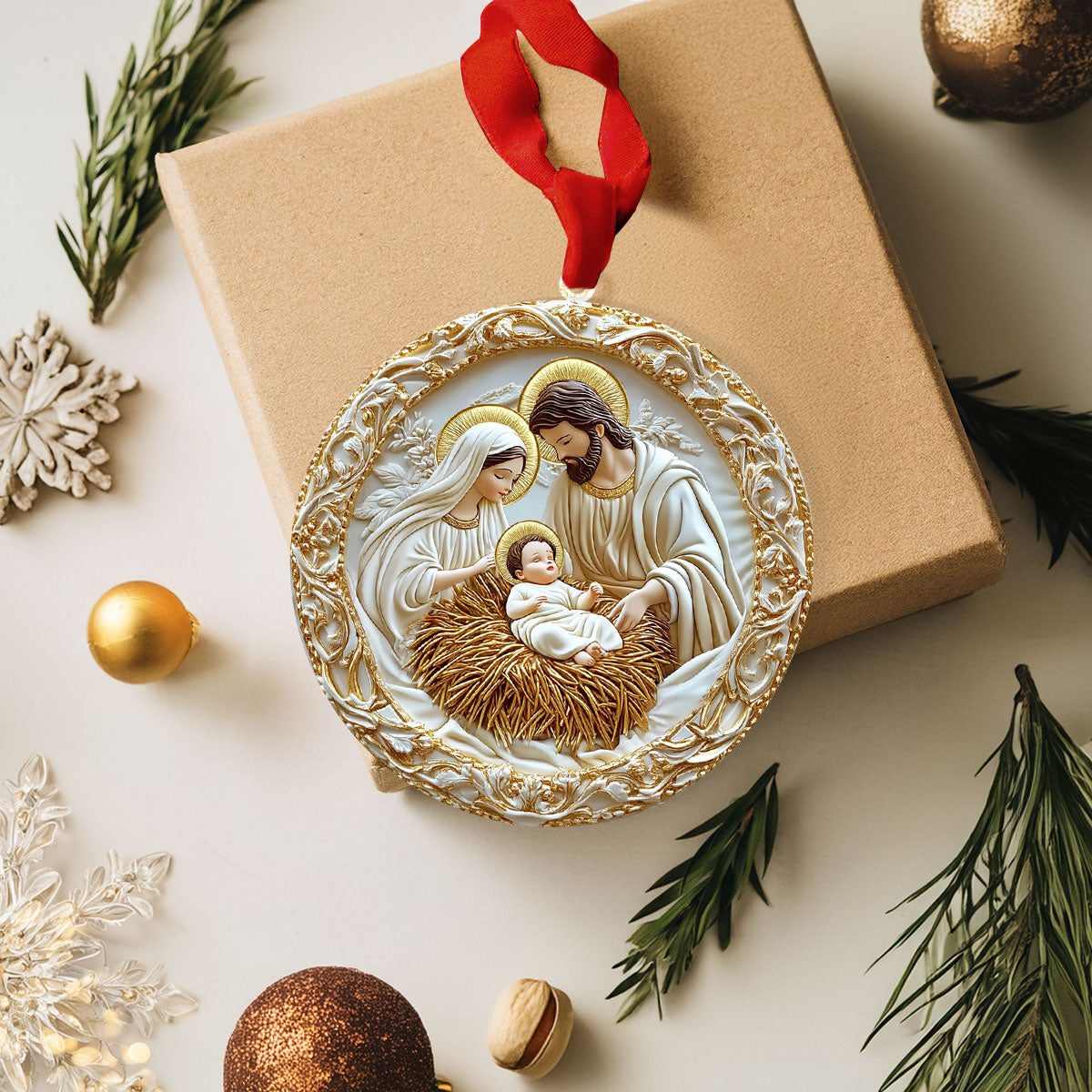 Shineful 2D Acrylic Ornament - Peaceful Nativity Blessing