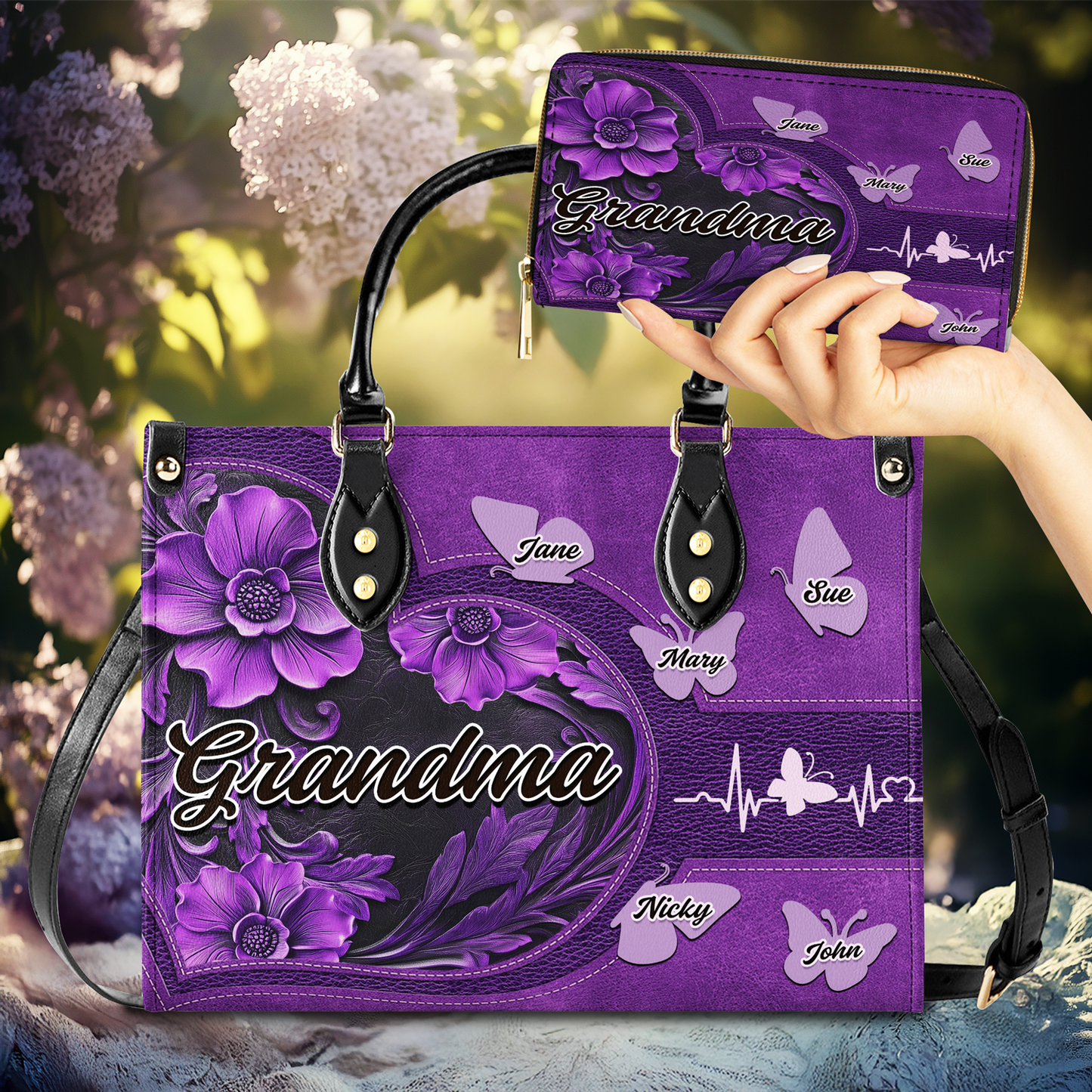 Shineful Leather Bag Eternal Love Grandma Butterfly