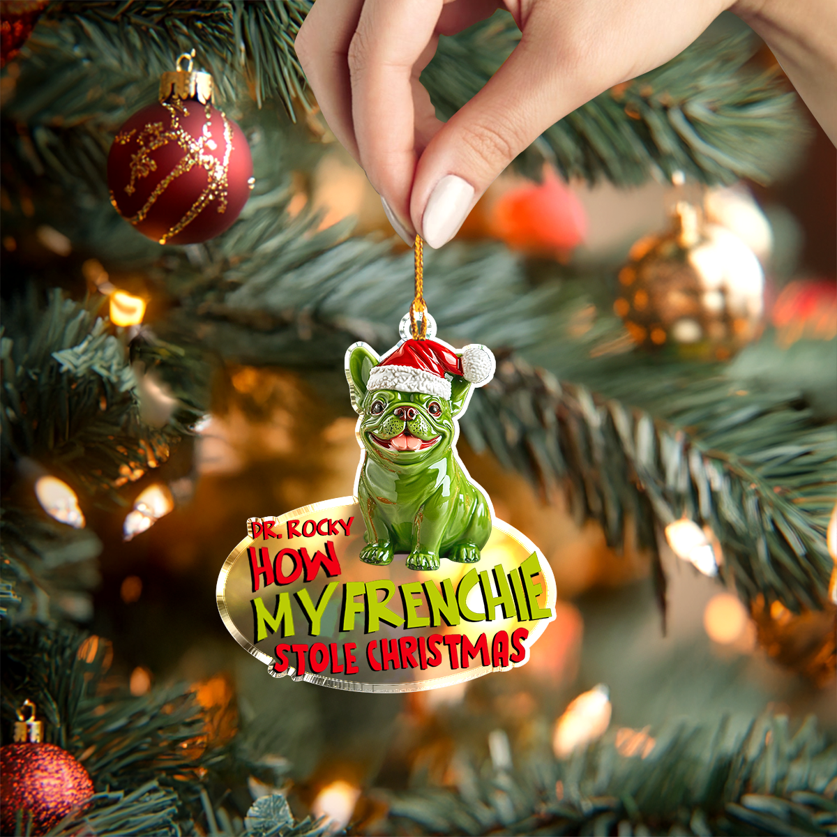 Shineful Personalized 2D Acrylic Ornament How My Frenchie Stole Christmas