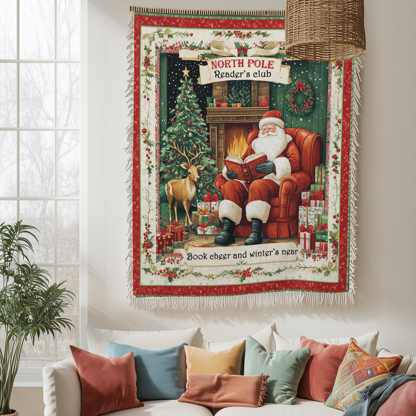 Shineful Woven Tapestry Throw Blanket Winter Wonderland Reader's