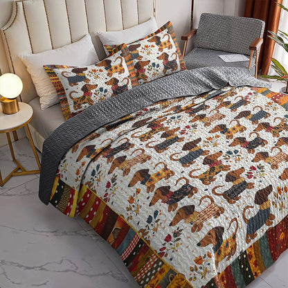 Shineful All Season Quilt 3-Piece Set Sweet Dachshund Lovely