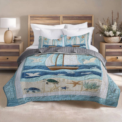 Shineful All Season Quilt 3-Piece Set Ocean Breeze