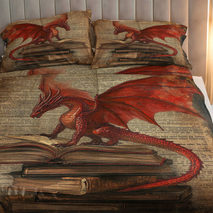 Shineful 4-Piece Bed Sheet Set Timeless Dragon Books