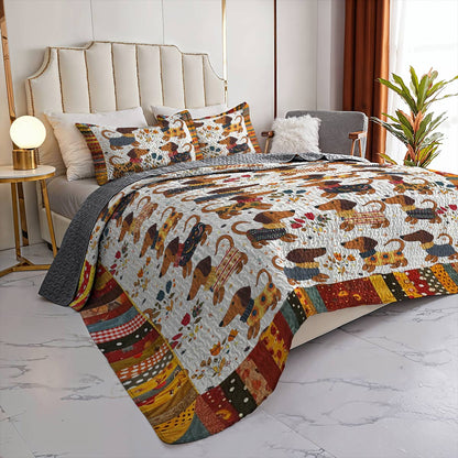 Shineful All Season Quilt 3-Piece Set Sweet Dachshund Lovely