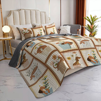 Shineful All Season Quilt 3-Piece Set Amazing Dachshunds