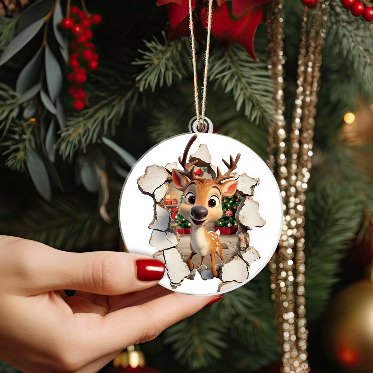 Shineful 2D Acrylic Ornament - Reindeer Breakthrough Christmas