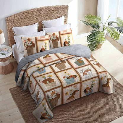 Shineful All Season Quilt 3-Piece Set Amazing Dachshunds