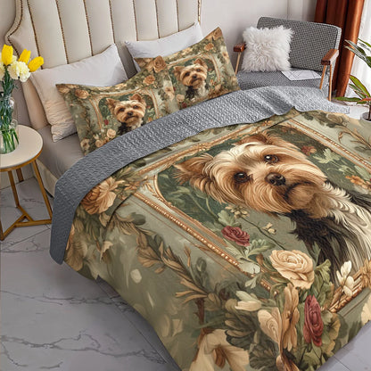 Shineful All Season Quilt 3-Piece Set Luxe Yorkie Companion