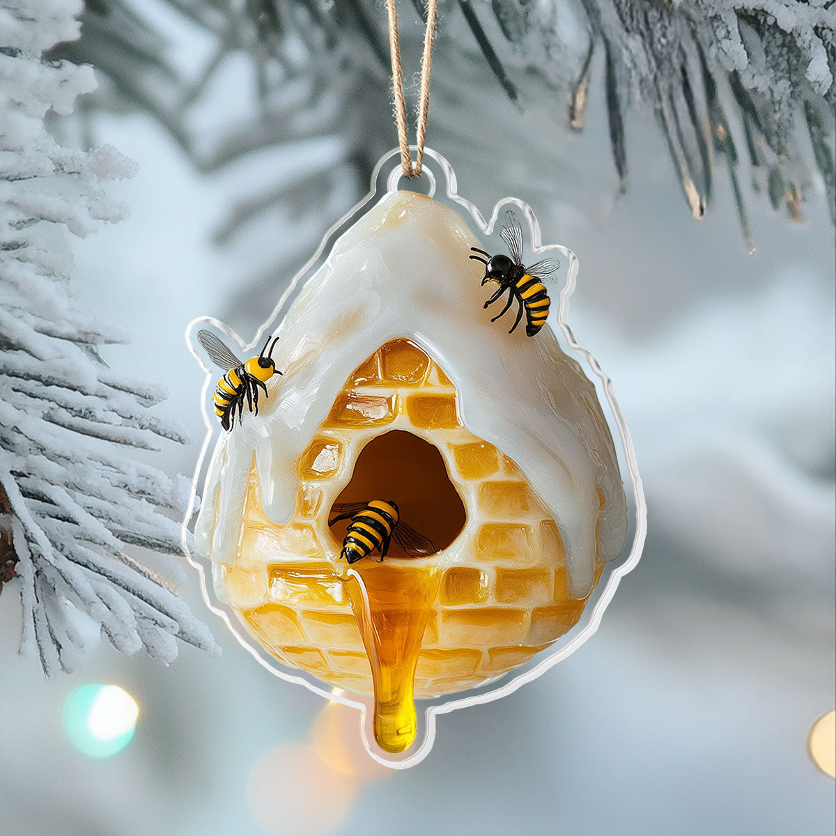 Glänzendes 2D-Ornament aus Acryl – Hive &amp; Honey Holiday Collection 