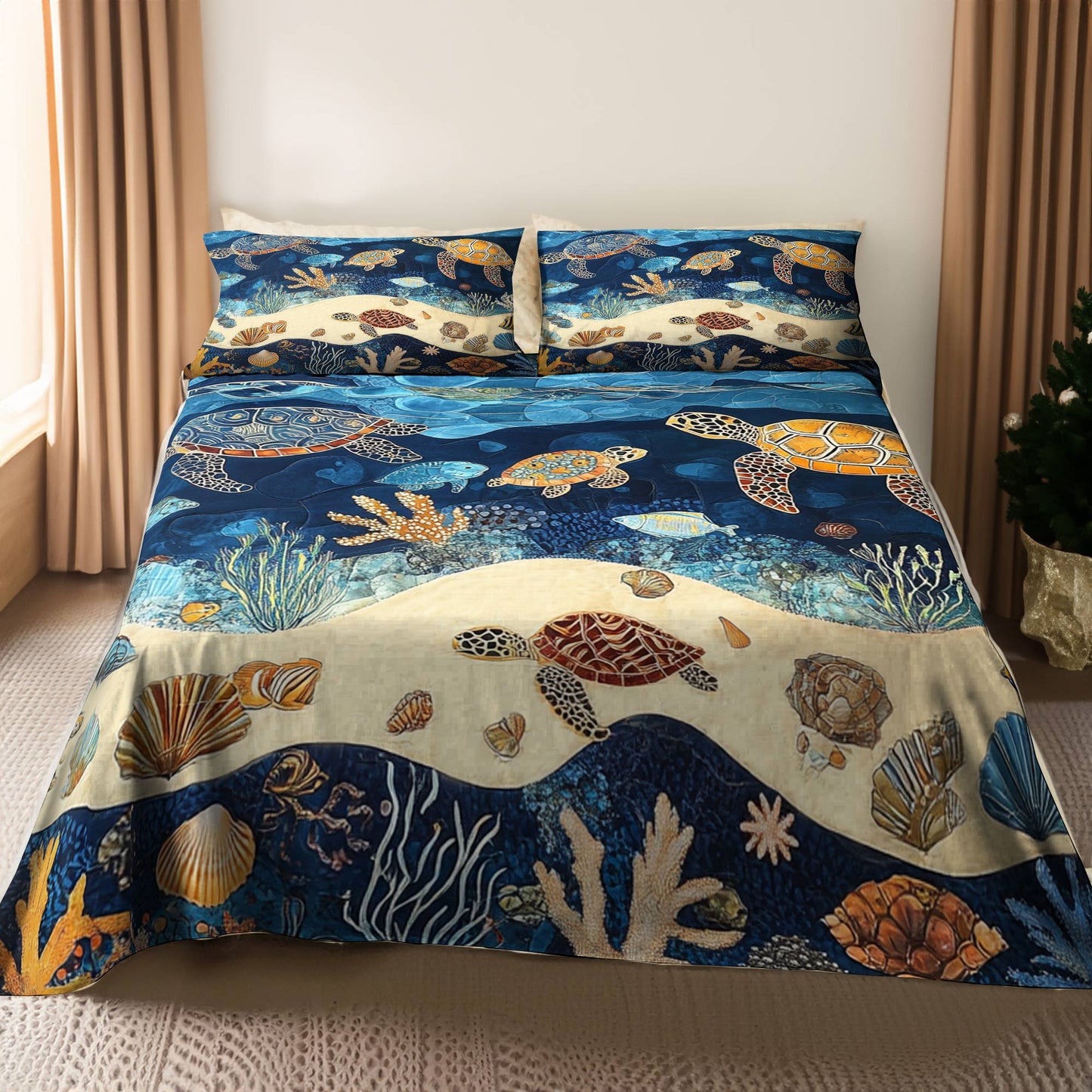 Shineful 4-Piece Bed Sheet Set Save The Ocean