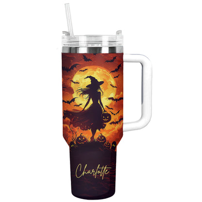 Shineful Tumbler Personalized Silhouette Of Witch