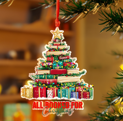 Shineful 2D Acrylic Ornament - Bookstack Pine Tree