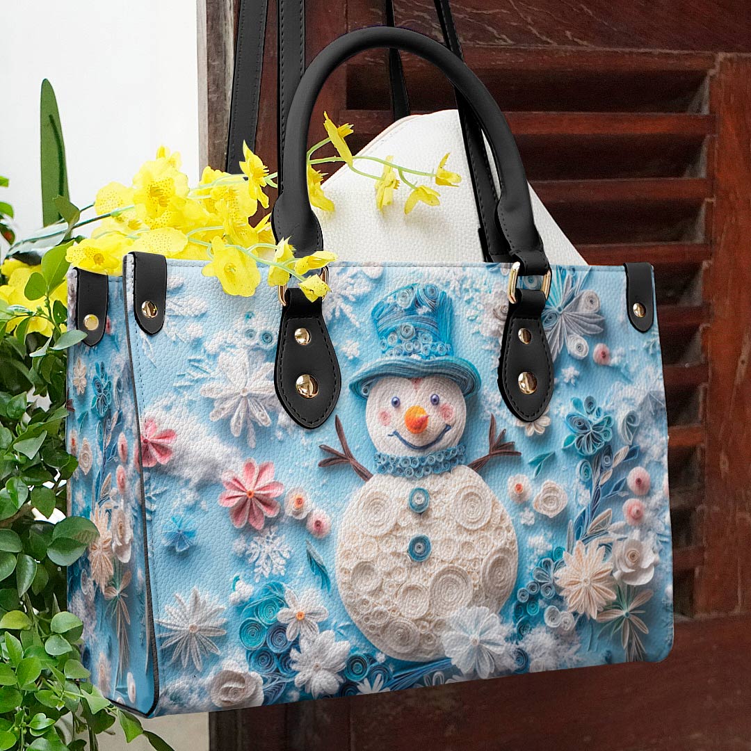 Shineful Leather Bag Happy Snowman