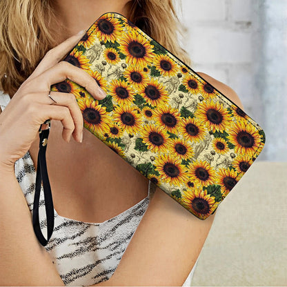 Shineful Leather Clutch Purse Sunflower Legacy - Grandma, Mom & Daughter Edition