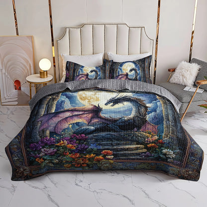 Shineful All Season Quilt 3-Piece Set Moonlit Guardian