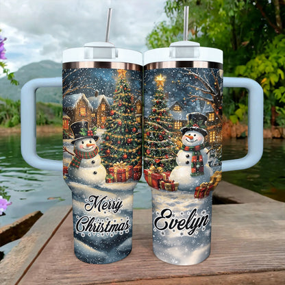 Shineful Tumbler Personalized Snowman Wonderland